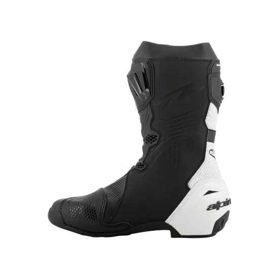 ALPINESTARS SUPERTECH R VENTED BLACK/WHITE – мото ботуши с лазерна перфорация
