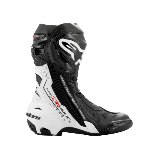 ALPINESTARS SUPERTECH R VENTED BLACK/WHITE – мото ботуши с лазерна перфорация