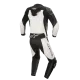 ALPINESTARS GP FORCE V2 2PC BLACK/WHITE - кожен мото екип с плъзгачи и вентилационни панели Кожен мото екип ALPINESTARS GP FORCE V2 2PC BLACK/WHITE с GP протектори и Tech-Air® съвместимост