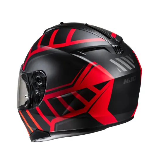 Каска HJC C70N HOLT BLACK/RED - поликарбонатна каска с слънчеви очила