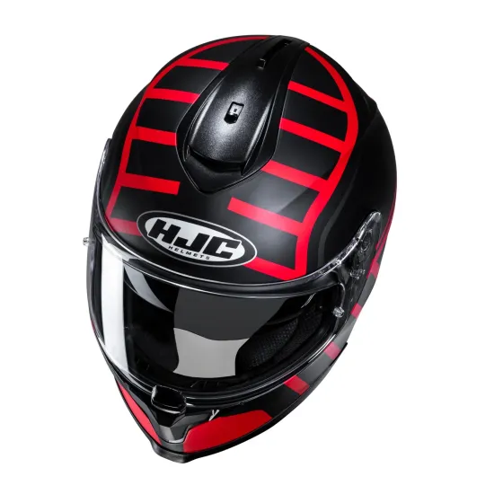 Каска HJC C70N HOLT BLACK/RED - поликарбонатна каска с слънчеви очила