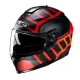 Каска HJC C70N HOLT BLACK/RED - поликарбонатна каска с слънчеви очила