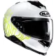 Каска HJC i71 CELOS WHITE/BLACK/GREEN - шосейна каска с поликарбонатна конструкция и слънцезащитен визьор