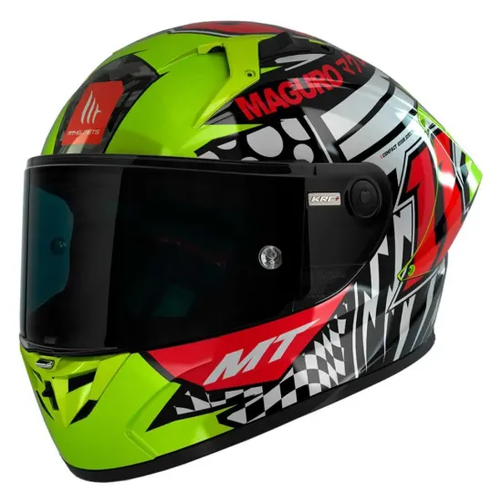MT KRE+ CARBON SERGIO GARSIA A3 MATT FLUO YELLOW - каска с карбонова черупка и PINLOCK