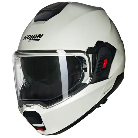 Каска Nolan N120-1 Classico Nobile N-Com 320 White – Flip-back механизъм и перленобял дизайн