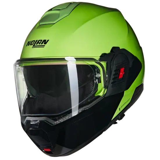 Каска Nolan N120-1 Mivedi N-Com 329 Green Black – модулна каска с повишена видимост
