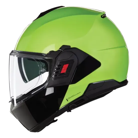 Каска Nolan N120-1 Mivedi N-Com 329 Green Black – модулна каска с повишена видимост