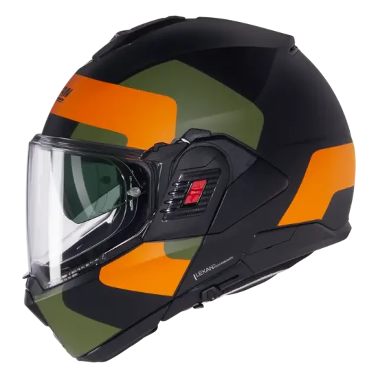 Каска Nolan N120-1 Omocromo N-Com 345 Black Orange Green – flip-back механизъм и Omocromo дизайн