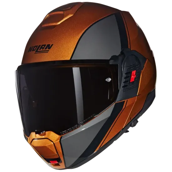 Каска Nolan N120-1 Verniciatura Speciale N-Com 343 Ocher Black – елегантен дизайн и flip-back система