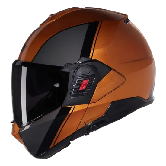 Каска Nolan N120-1 Verniciatura Speciale N-Com 343 Ocher Black – елегантен дизайн и flip-back система