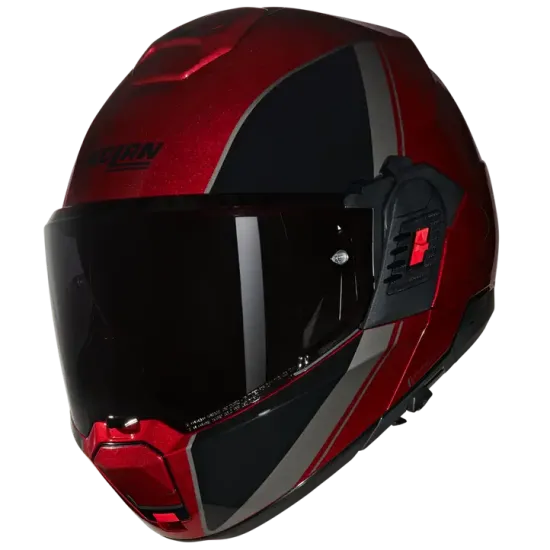 Каска Nolan N120-1 Verniciatura Speciale N-Com 344 Red Black – стилен дизайн и flip-back механизъм