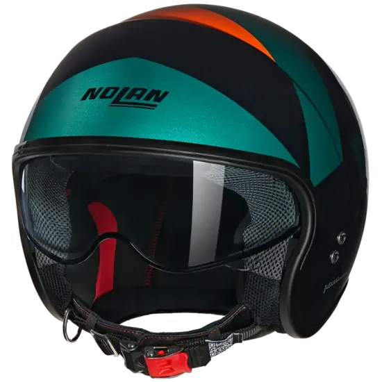 Каска Nolan N21 06 Tangente 347 Black Green Orange – Лека и удобна джет каска с уникален дизайн