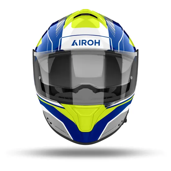 Каска AIROH SPARK 2 CHRONO BLUE YELLOW - Модерна каска с аеродинамична форма и ECE 22-06 сертификация