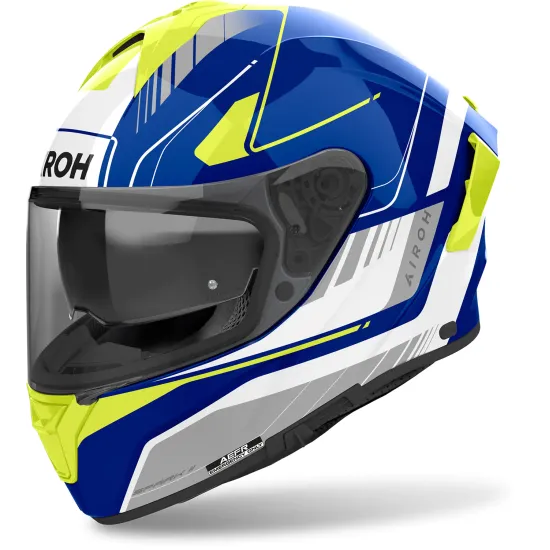 Каска AIROH SPARK 2 CHRONO BLUE YELLOW - Модерна каска с аеродинамична форма и ECE 22-06 сертификация