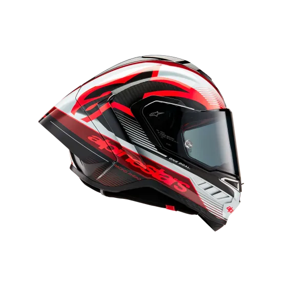 Каска ALPINESTARS Supertech R10 Team Black/Carb/Red/White – високотехнологична защита за състезания