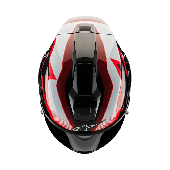 Каска ALPINESTARS Supertech R10 Team Black/Carb/Red/White – високотехнологична защита за състезания