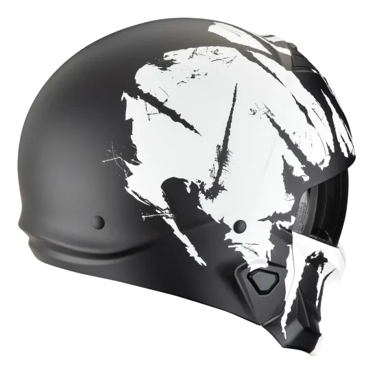 Мото каска Scorpion EXO-COMBAT II MARAUDER Matt Black White с подвижна маска