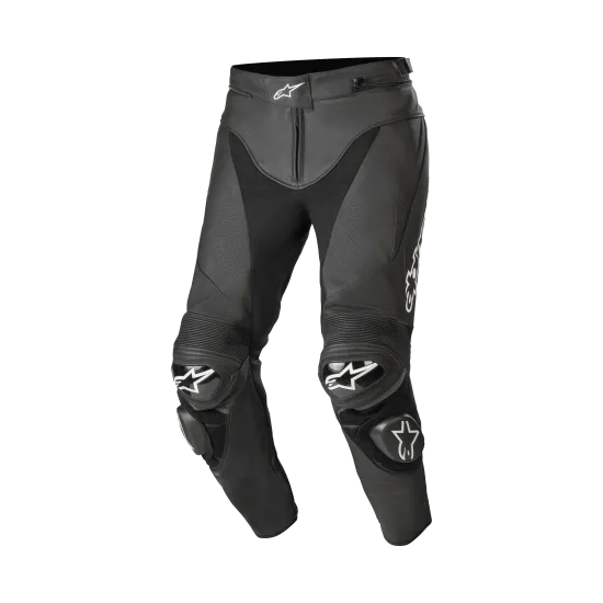 Мото панталон ALPINESTARS TRACK V2 BLACK – Защита и комфорт с CE сертифицирани протектори Кожен мото панталон ALPINESTARS TRACK V2 BLACK с GPR протектори и разтягащи се панели