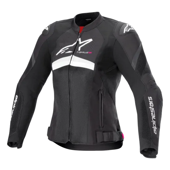 Дамско мото яке ALPINESTARS Stella T-GP Plus R Air BLACK/WHITE с мрежести панели за отлична вентилация