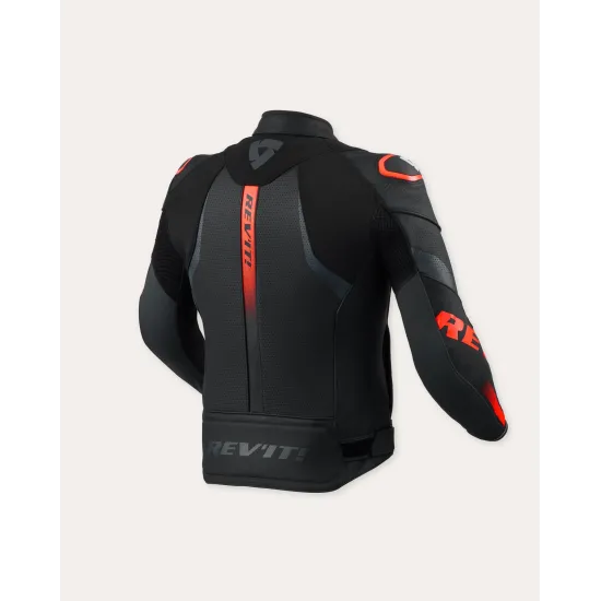 Кожено яке REVIT Hyperspeed 3 Air Black Neon Red – спортно яке с перфорация и защита