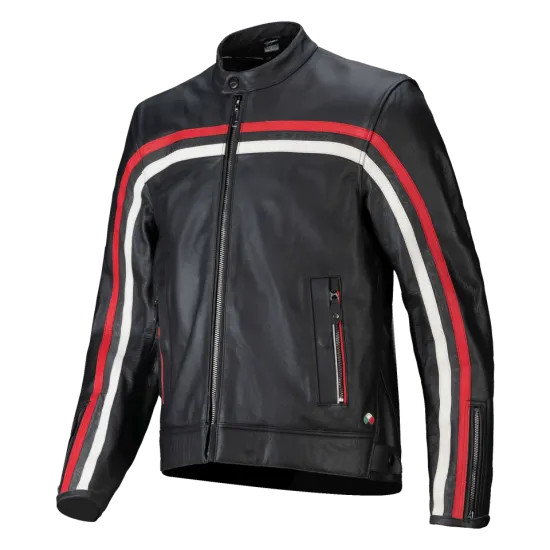 Кожено мото яке ALPINESTARS DYNO BLACK/RED с нископрофилни протектори и подвижна терможилетка