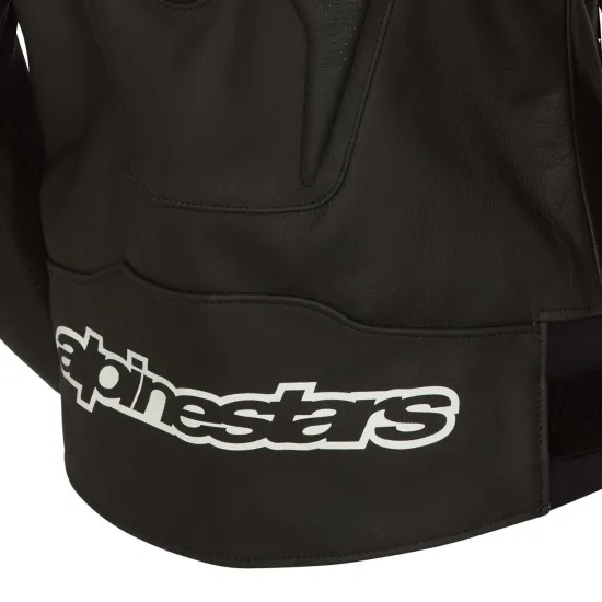 Кожено мото яке ALPINESTARS ATEM V4 BLACK/GRAY/WHITE с вградени NUCLEN RR протектори и светлоотразителни елементи
