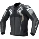 Кожено мото яке ALPINESTARS ATEM V4 BLACK/GRAY/WHITE с вградени NUCLEN RR протектори и светлоотразителни елементи