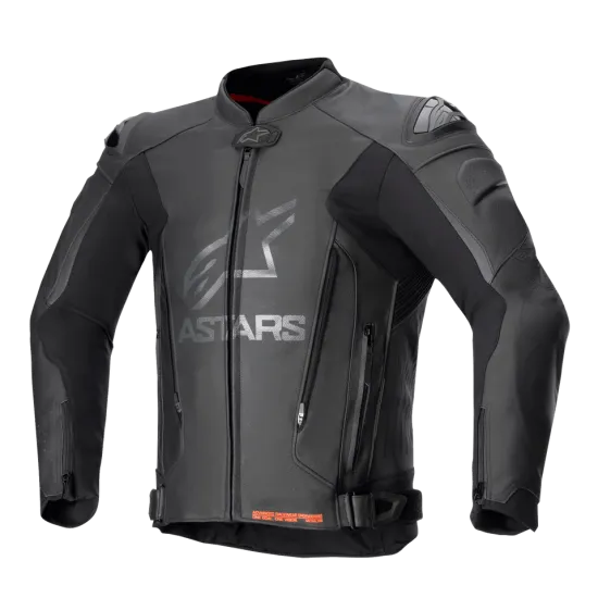 Кожено мото яке ALPINESTARS GP PLUS R V4 BLACK с Nucleon Flex Plus протектори и DFS слайдери