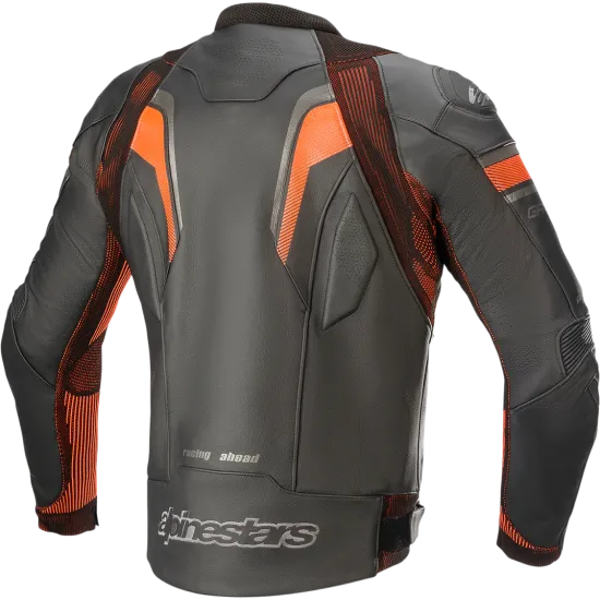 Кожено мото яке ALPINESTARS GP PLUS R V3 RIDEKNIT BLACK/RED FLUO с Nucleon Flex Plus протектори и Tech-Air® 5 съвместимост