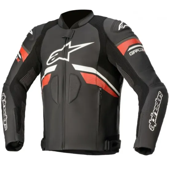 Кожено мото яке ALPINESTARS GP PLUS R V3 RIDEKNIT Black/White/Bright Red с Nucleon Flex Plus протектори и Tech-Air® 5 съвместимост