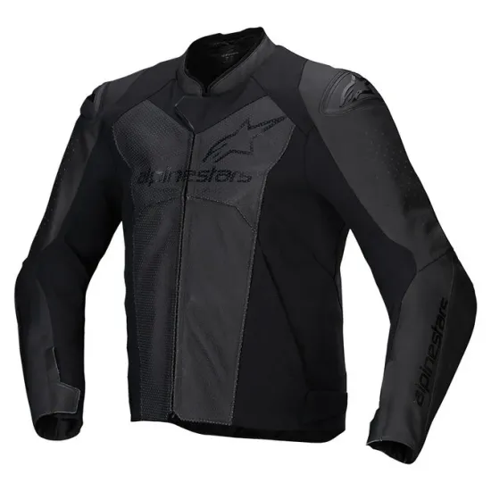 Кожено мото яке ALPINESTARS Faster V3 BLACK с протектори DFS GP Lite и Nucleon Flex Plus