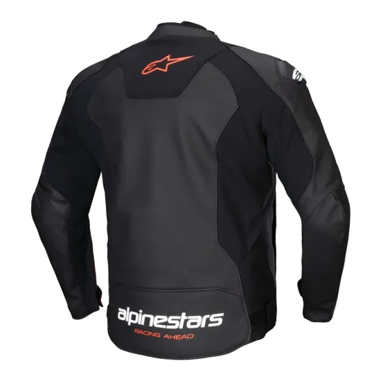 Кожено мото яке Alpinestars Faster V3 черно с червени акценти