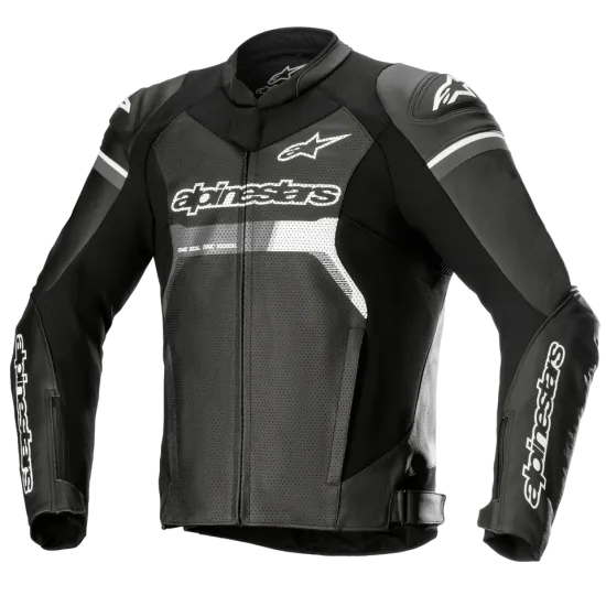 Кожено мото яке ALPINESTARS GP Force Airflow BLACK с Nucleon протектори и перфорации за охлаждане