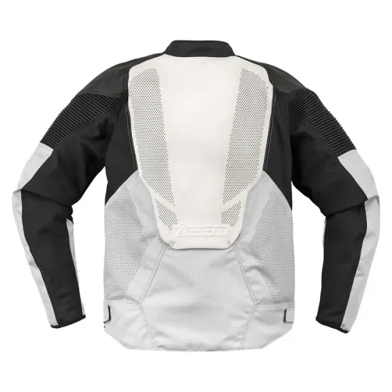 Кожено мото яке ICON Overlord3™ CE Leather WHITE с D3O® протектори, премахваща се подплата и перфорации