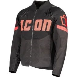 Кожено яке ICON Contra3™ HERO BLACK/RED