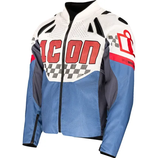 ICON Contra3 HERO кожено мото яке в бяло с D3O защита