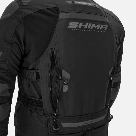 Туристическо мото яке SHIMA DUNE MEN BLACK – трислойна мото екипировка с CE защита