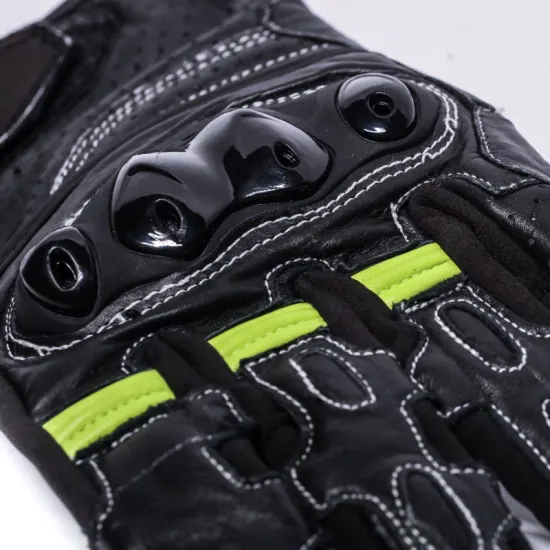 Кожени ръкавици BLACK BIKE SPORTSTER NEON - Стил и защита