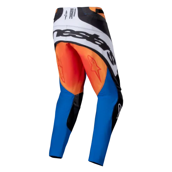 Мотокрос брич ALPINESTARS TECHSTAR MELT ORANGE/BLUE - леки и издръжливи с оптимално прилягане