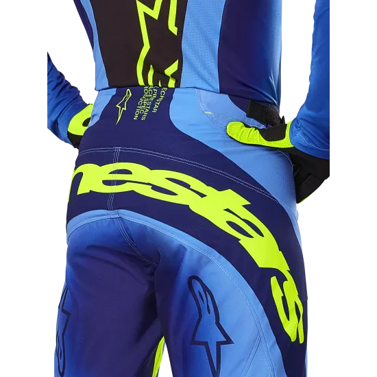 Мотокрос брич ALPINESTARS TECHSTAR MELT YELLOW/BLUE - леки и издръжливи с оптимално прилягане