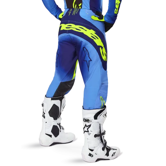 Мотокрос брич ALPINESTARS TECHSTAR MELT YELLOW/BLUE - леки и издръжливи с оптимално прилягане