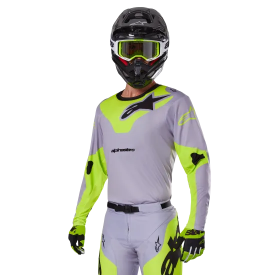 Мотокрос джърси Alpinestars RACER VEIL GRAY/YELLOW - мобилност и комфорт
