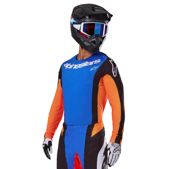 Мотокрос джърси Alpinestars TECHSTAR MELT ORANGE/BLUE - производителност и издръжливост
