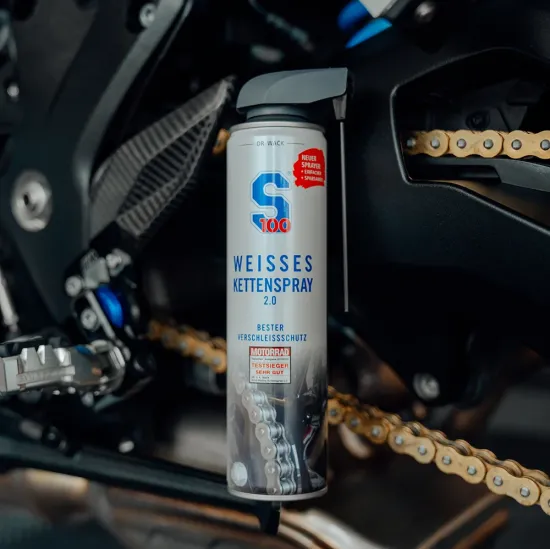 S100 Chain Lube White 2.0 400 мл бяла смазка с PTFE за мото верига