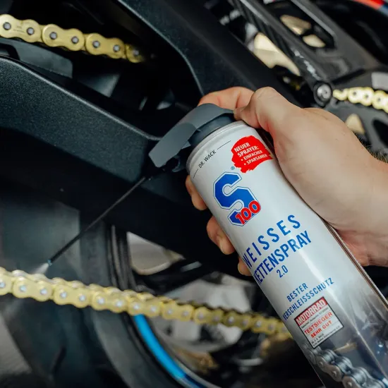 S100 Chain Lube White 2.0 400 мл бяла смазка с PTFE за мото верига