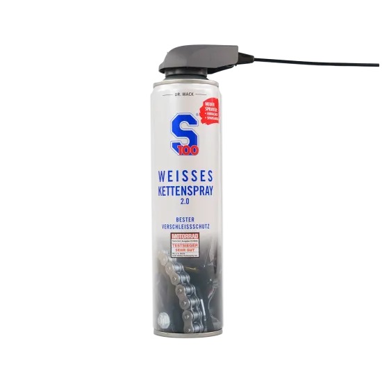 S100 Chain Lube White 2.0 400 мл бяла смазка с PTFE за мото верига