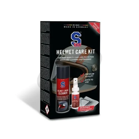 S100 Helmet Care Kit комплект за почистване на мото каска визьор и вътрешна подплата
