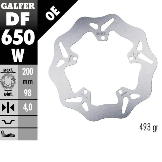 Преден/заден спирачен диск Galfer WAVE FIXED 200x4mm DF650W - Спирачни дискове от марка GALFER