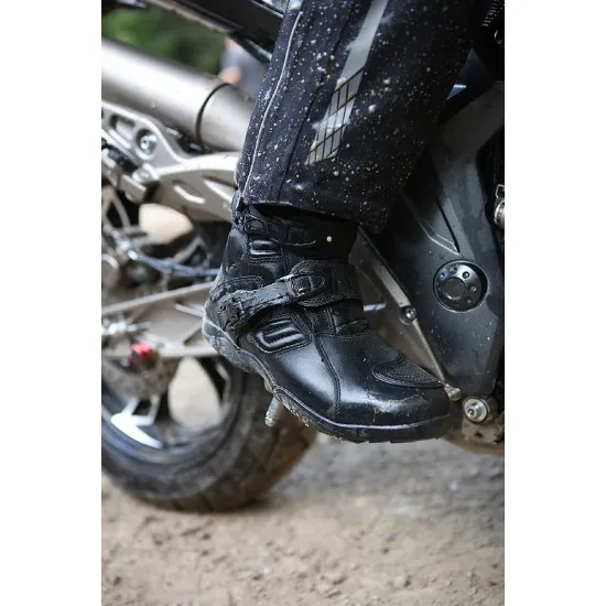 Боти Modeka Muddy Track Evo Black с телешка кожа и водоустойчива мембрана