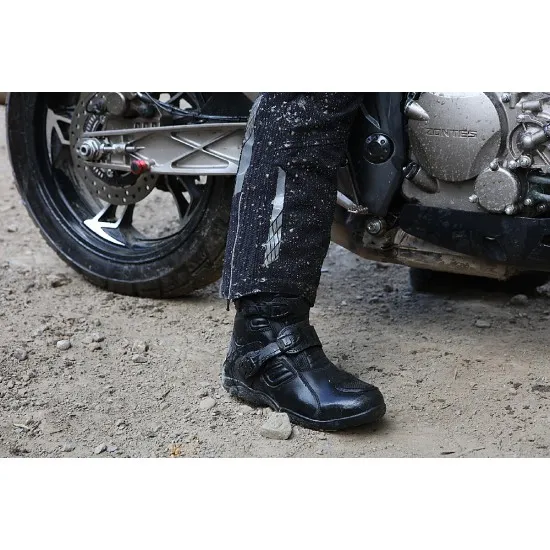 Боти Modeka Muddy Track Evo Black с телешка кожа и водоустойчива мембрана
